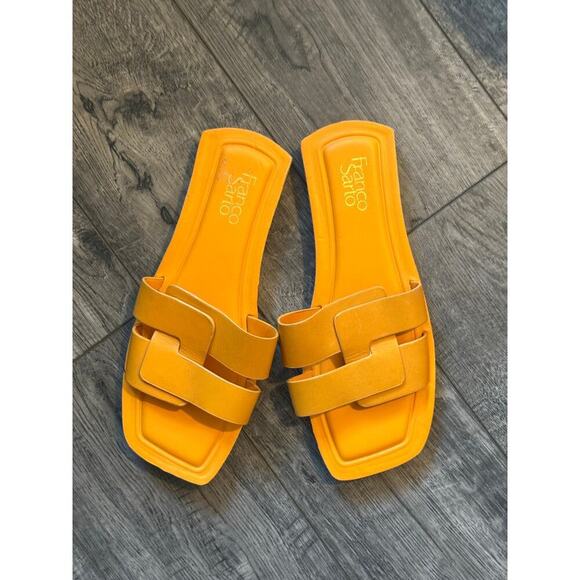 Franco Sarto Women's Peange Leather Caprislide Slide Sandals Size 10 - Picture 5 of 8